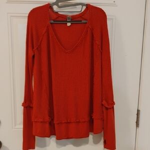 We The Free Rusty Red Long Sleeve Top Size Small